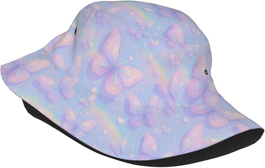 Christmas Navy Blue Tree Bucket Hat Novelty Sun Hats Trendy Fisherman Cap for Men and Women