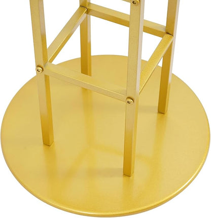Wedding Flower Display Stand, Gold Open Flower Frame, 46.65 in Tall Metal Floral Riser, Wedding Centerpiece Top Flower Display Stand Pedestal, for Wedding Birthday Party Events Decor
