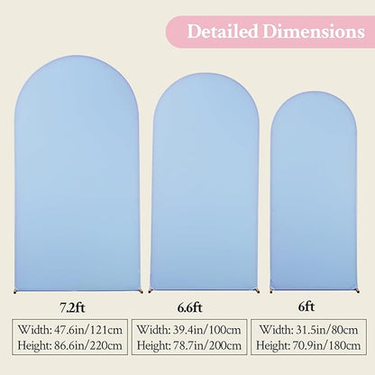 Pink and Blue Arch Backdrop Cover 7.2FT 6.6FT 6FT Arch Covers Stretchy Backdrop Set of 3, Gender Reveal Arch Cover Spandex Fitted Fabric Arch Covers for Boy or Girl Party Birthday Baby Shower Decor