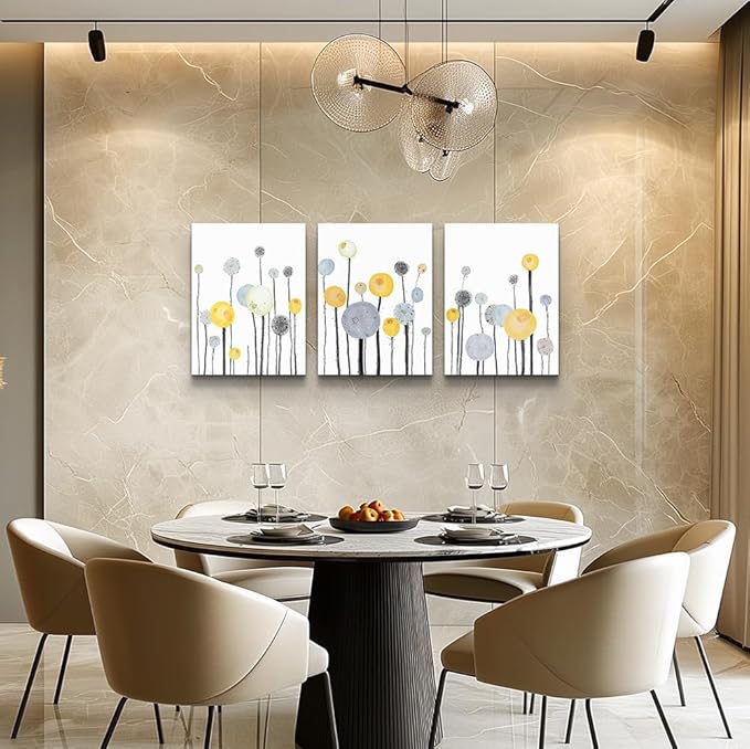 Abstract watercolor painting 3 Piece framed Canvas Wall Art for living room kitchen Wall Decor Canvas Prints Office wall Decorations Abstract Flowers Pictures wall Artwork Room bedroom Home Decor