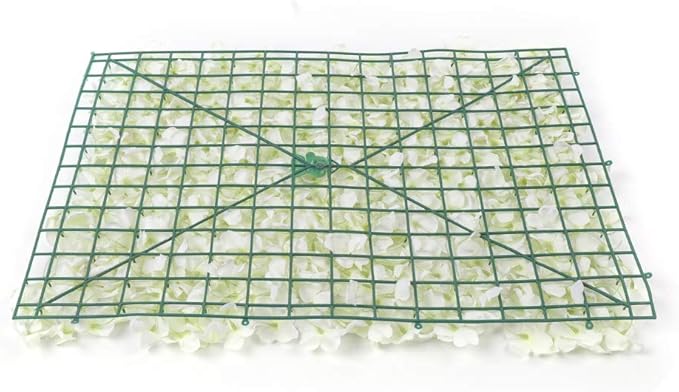 20Pcs 16"x 24" Artificial Flower Wall Panels,Flower Wall Mat Silk Flower Panels for Outdoor Garden Backyard Fence Fence Privacy Screen and Indoor Wall Decor (20Pcs White)