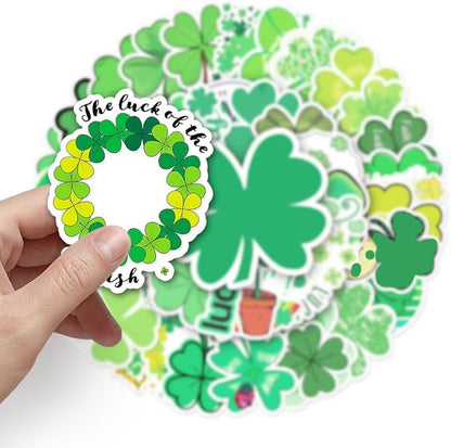 Four-Leaf Clover Vinyl Stickers for Teens Boy Girls Kids|50 Pcs|Cartoon Waterproof Stickers for Laptop Phone Tablet Luggage Flasks Water Bottle Notebook Bike Car Bike,Decals Pack(Four-Leaf Clover)