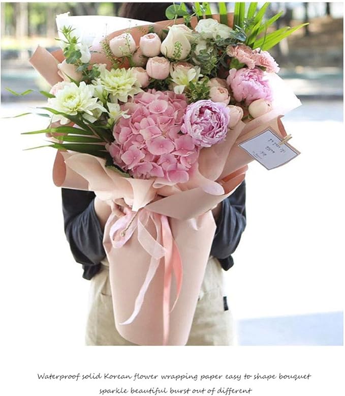 FWSA WRAPS Flower Wrapping Paper Roll Korean Floral Bouquet Packing Supplies Waterproof Fresh Flowers Gift Packaging Marterials (COLOR 17) 22.8 x 396 inches
