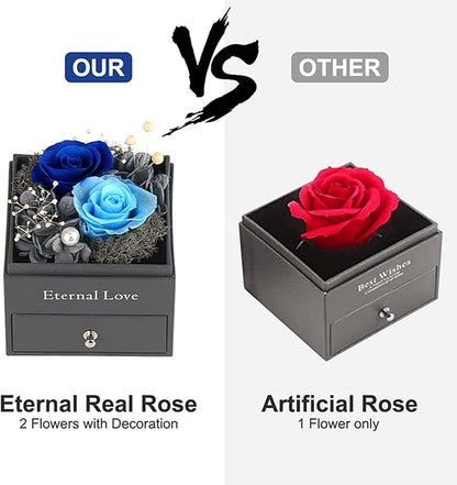 SHOKUTO Preserved Rose,Birthday Gifts for Women Mom Girlfriend,Gifts for Mom Grandma Wife Daughter Sister,Jewelry Boxes with Necklace