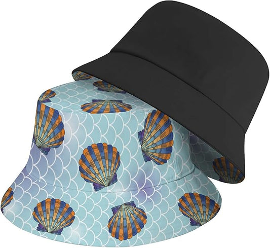 Bucket Hat for Women Men Unisex Sun Cap Packable Outdoor Fisherman Hat Headwear,Reversible Double-Side-Wear