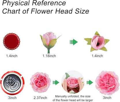 Artificial Peonies Silk Flowers, Pink Faux Peony Bouquet 4 Bundles Florals Arrangements Decor for Farmhouse Home Boho Wedding Table Centerpiece, Fake Plastic Flowers Bulk for Vase Decoration (Pink)