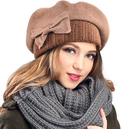 VECRY Women's 100% Wool Bucket Hat Felt Cloche Beret Dress Winter Beanie Hats