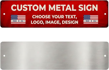 Custom Metal Signs by BCB for Outdoor Use – Heavy-Duty 1mm Thick Personalized Metal Sign | Vintage Outdoor Wall Art, Yard Decor, Street, Garage & Garden Signs | Multiple Sizes | Made in USA