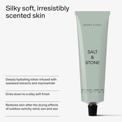 Salt & Stone Hand Cream for Women & Men | Bergamot & Hinoki | Hydrates, Nourishes & Softens Skin | Restores Dry Cracked Hands | Fast-Absorbing | Cruelty-Free & Vegan (2 fl oz)