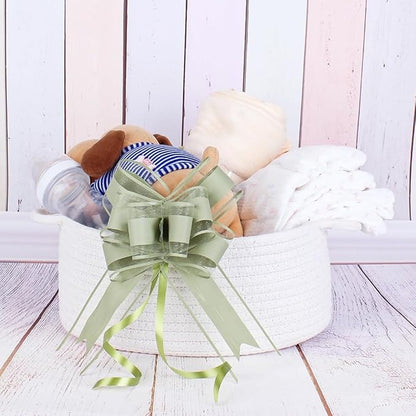 WEWILUCK Bows for Gift Wrapping, Sage Green Gift Bow for Presents, Gift Baskets, Gift Bags, Gift Boxes, Christmas, Easter, Birthdays, Baby showers(6 inches, 15PCS)