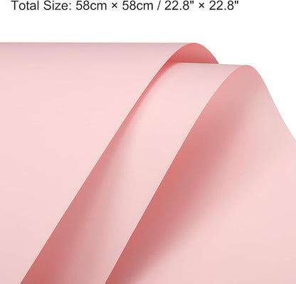 MECCANIXITY Pearlescent Film Flower Wrapping Paper 22.8x22.8 Inch Waterproof for DIY Crafts, Gift/Gift Box Packaging Cherry Pink Pack of 10