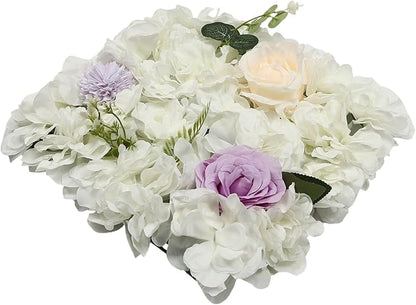 3D Flower Wall Panel 12Pcs Artificial Flower Wall Background Silk Rose Mat for Wedding Wedding Decor Shop Photo Backdrop (Flower Type B)