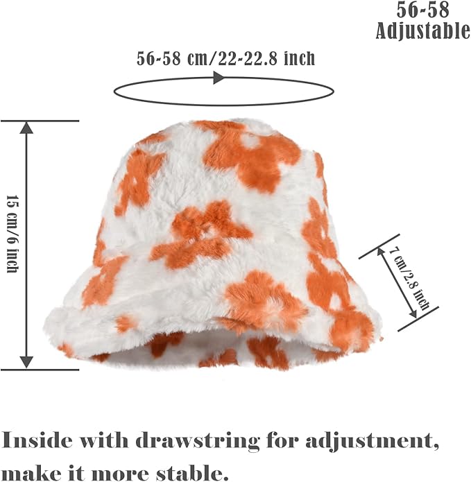 Winter Soft Faux Fur Plush Bucket Hat, Lovely Fisherman Cap, Fashion Outdoor Thick Warm Sun Cap for Women