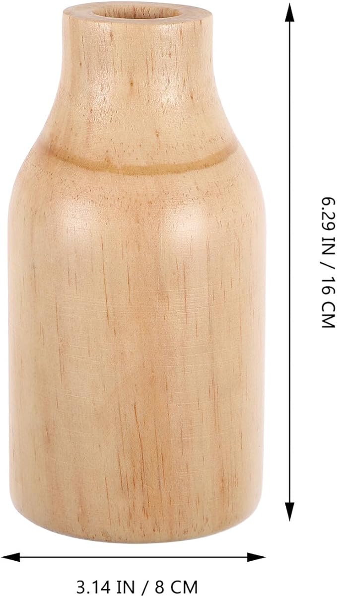 Rustic Wooden Flower Vase Pine Wood Vase for Dried Flower Container, Office, Table Centerpiece, Home Decoration