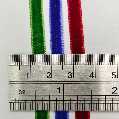 Chenkou Craft 30 Yards 1/4" Velvet Ribbon Total 30 Colors Assorted Lots Bulk (Multicolored, 1/4"(6mm))