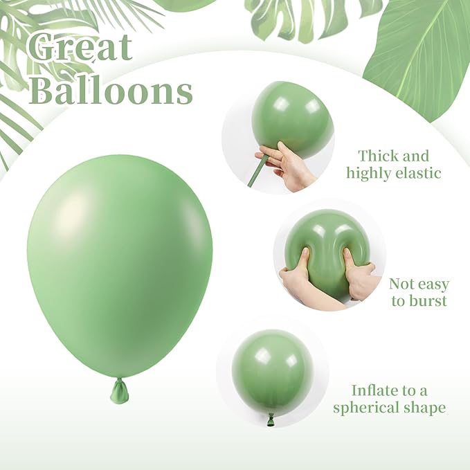 60pcs Safari Balloons 12inch, Sage Green Pink Nude Metallic Gold Confetti Balloons for Wild Safari Baby Shower Birthday Party Decorations