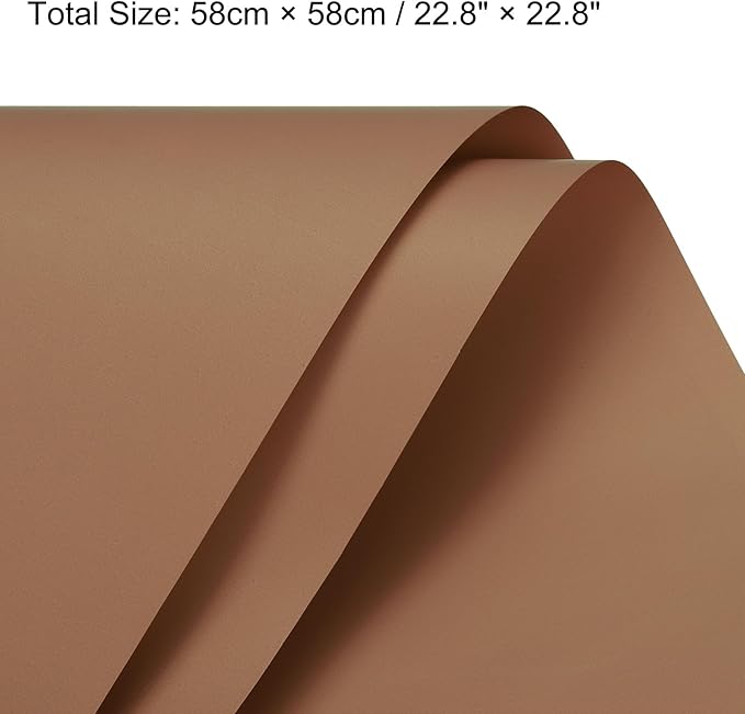 MECCANIXITY Pearlescent Film Flower Wrapping Paper 22.8x22.8 Inch Waterproof for DIY Crafts, Gift/Gift Box Packaging Caramel Color Pack of 20