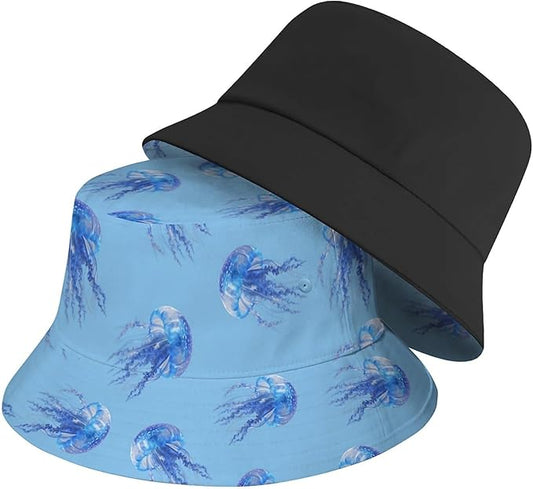 Bucket Hat for Women Men Unisex Sun Cap Packable Outdoor Fisherman Hat Headwear,Reversible Double-Side-Wear