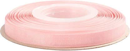 3/8 Inch Pink Shimmer Sheer Organza Ribbon Sheer Chiffon Ribbon 50 Yards-Roll Multiple Colors Available for Gift Wrapping Wedding Events Christmas Décor