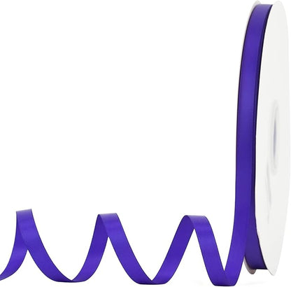 MEEDEE Purple Ribbon 3/8 Inch Purple Satin Ribbon Double Faced Satin Ribbon Purple Wedding Ribbon Thin Purple Ribbon for Gift Wrapping Purple Fabric Ribbon for Crafts Ribbon for Lei Making, 100 Yards