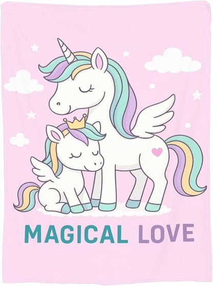 Unicorn Blanket Cute Unicorn Throw Blanket Magical Love Soft Cozy Fleece Fuzzy Stuffed Plush Flannel Animal Gifts for Girls Women Boys Kids Adults 60"X80"