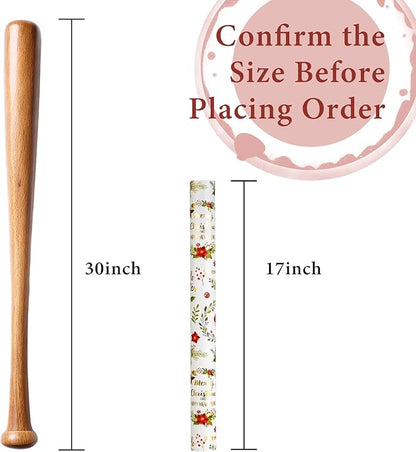 MAYPLUSS Christmas Wreath Wrapping Paper - 17Inch X 33Feet - Beautiful Holiday Wreaths, Vintage Holly Berry & Red Flower Festive Christmas Design Holiday Gift Wrap Paper for Winter Birthday, Wedding