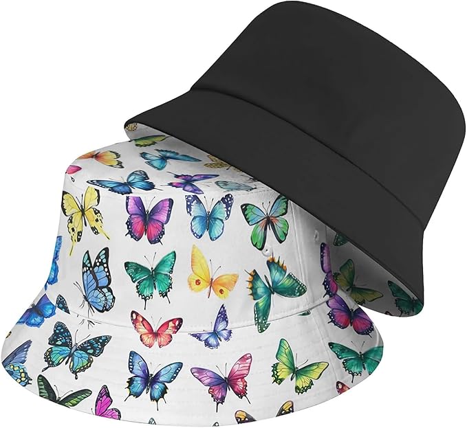 Bucket Hat for Women Men Unisex Sun Cap Packable Outdoor Fisherman Hat Headwear,Reversible Double-Side-Wear