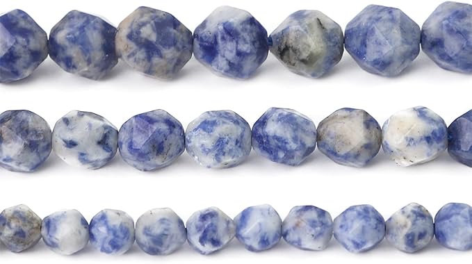 Faceted Natural Blue Sodalite Stone Round Beads 10mm 36cm/Strand for Jewelry Making