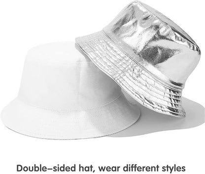 Malaxlx Unisex Bucket Hat Beach Sun Hat Aesthetic Fishing Hat for Men Women Teens, Reversible Double-Side-Wear