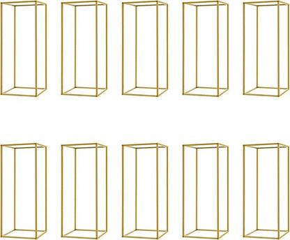 23.6Inch 10 Pcs Column Vases Gold Centerpieces, Tall Centerpiece Stands Metal Flower Stands Gold Wedding Centerpieces Vase for Table Party Wedding Decorations Flower Rack