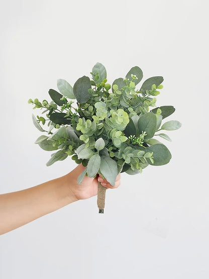 Rinlong Eucalyptus Bridesmaids Bouquet Artificial Greenery Wedding Bouquets for Bridesmaid Wedding Prom Bouquet Homecoming