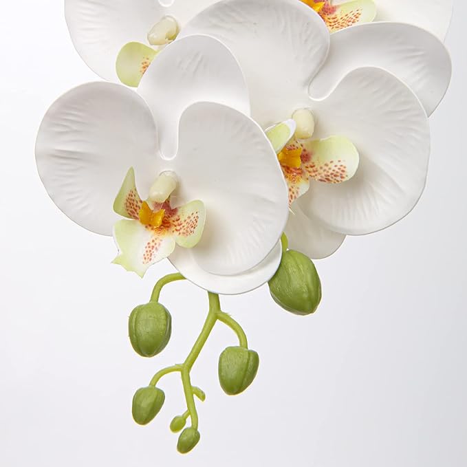 30 Inch White Orchids Artificial Flowers Real Touch Phalaenopsis Spray Artificial Orchid Stems with 12 Orchid Flowers Fake Phalaenopsis Tall Faux Flowers Arrangement for Home Decor Party Wedding Decor