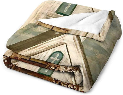 Christian Church Blanket Religious Gifts for Women Men Christian Throw Blanket for Kids Adults Soft Warm Cozy Fleece Blanket for Couch Sofa Bed 50"x60"