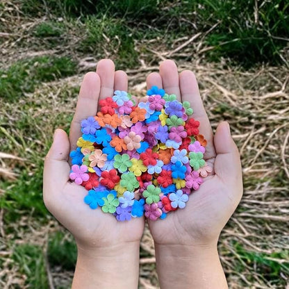 200 Pcs Handmade Mulberry Paper Stephania Venosa Flowers Petals 15x15 mm Scrapbooking Wedding DIY Craft Supplies Card Artificial Flowers (Mixed 10 Colors)