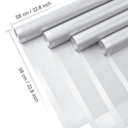 Jutieuo 20 Sheets Silver Flower Wrapping Paper, Waterproof Floral Wrap Silver Edge Bouquet Wrapping Paper Florist Supplies (22.8 x 22.8 inch)