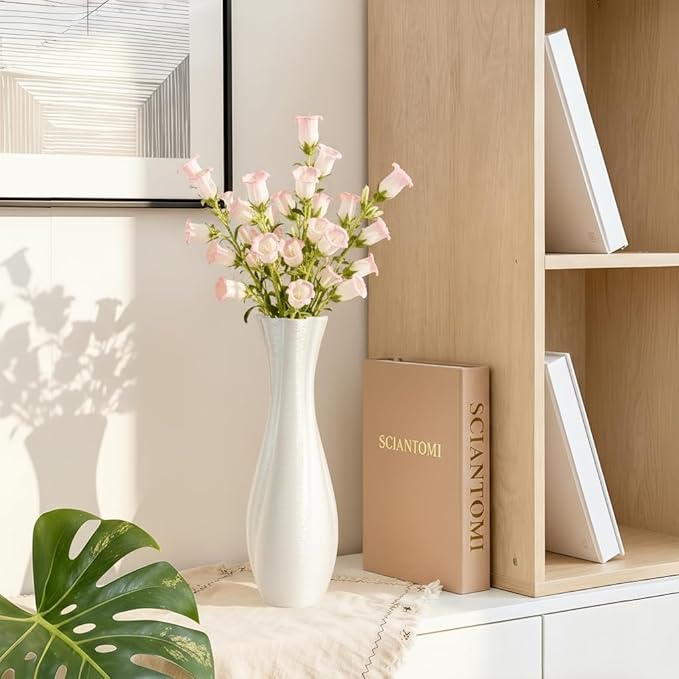 White Ceramic Decorative Vase, Nordic Modern Irregular Shape Flower Vase for Home Decor, Simple Artistic Centerpiece for Dining Table or Coffee Table