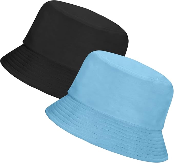 Rosoz 1 & 2 Pack Bucket Hat for Women Men Summer Travel Beach Sun Hat Outdoor Cap Unisex Bucket Hats
