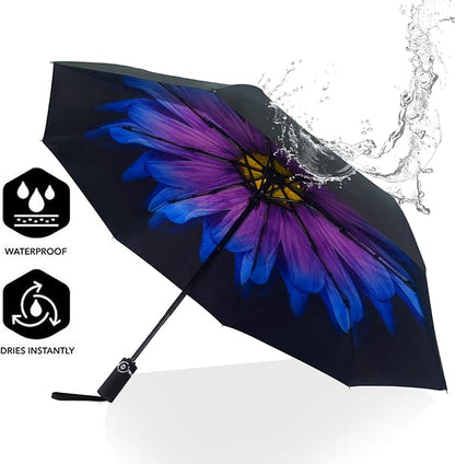 SY COMPACT Travel Umbrella - Windproof Automatic Compact Umbrella, Lightweight Waterproof Design for Backpack, Car & Purse