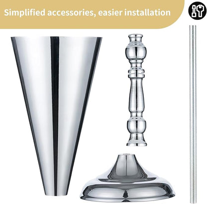 10 Pcs Tabletop Silver Metal Wedding Flower Trumpet Vase, 16.5 inch Table Decorative Centerpiece Artificial Flower Arrangements for Anniversary Ceremony Party Birthday Event Home Decoration (Silver)