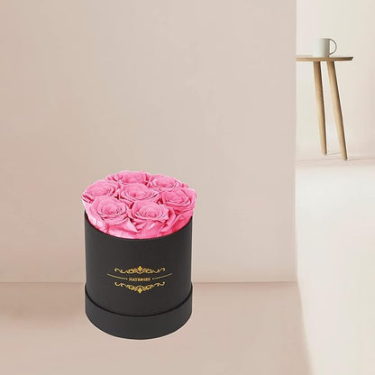 NATROSES 7 Piece Preserved Roses in a Box, Preserved Flowers for Birthday, Flower Gifts for Mothers Day (Pink)