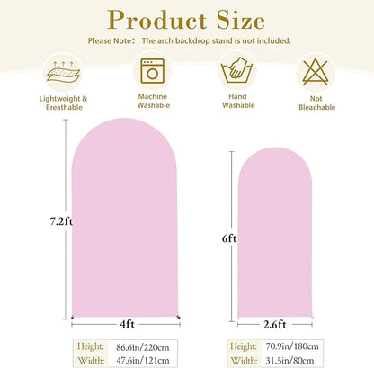 Light Pink Arch Backdrop Cover Set of 2 Baby Pink Arch Cover 7.2 and 6ft Wedding Arch Cover Stretchy Backdrop Bridal Baby Shower Birthday Party Arches Stand Covers Spandex