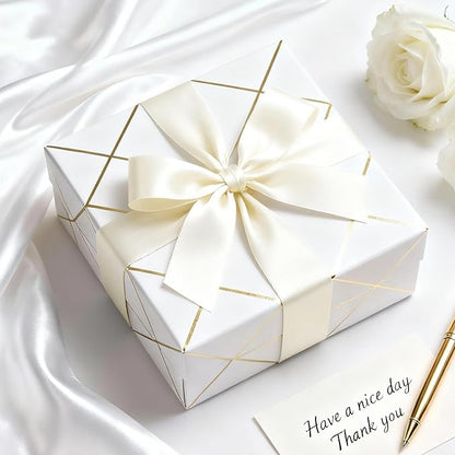 1-1/2" x 50 Yards Satin Ribbon - Ivory Silk Ribbon with Spool - Ideal for Gift Wrapping, Floral Bouquets, Crafts, Wedding Party Decorations, Christmas and Sewing Projects