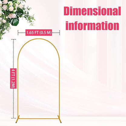 4 FT Arch Backdrop Stand, Metal Background Balloon Arch Stand, Baby Shower Backdrop Arch, Gold Arches for Party Decoration