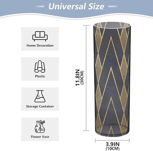 Vase Plastic Vase Elegant Cylinder Flower Vase Shatterproof Decorative Centerpiece for Home Table Office Weddings Events (11.8 x 3.9 in)