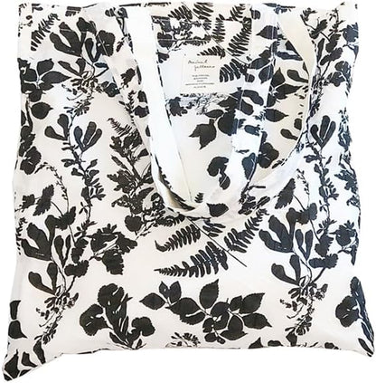 Cotton Canvas Tote Bag Reusable Soft Grocery Cloth Bag Floral Shoulder Bag for Beach Travel Shopping