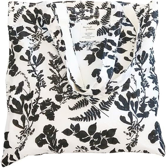 Cotton Canvas Tote Bag Reusable Soft Grocery Cloth Bag Floral Shoulder Bag for Beach Travel Shopping