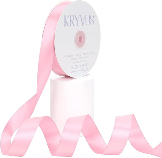 Pink Satin Ribbon, 1 Inch X 50 Yards, Premium Satin Polyester Ribbon for Gift Wrapping, Crafts, Wedding Decor