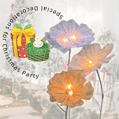 Giant Flowers Decoration, 5.25 ft Large Gauze Floral with LED Lamp, Wedding Decorations for Reception, Birthday Christmas Party Banquet Backdrop Decor, Shop Window Display, Pink