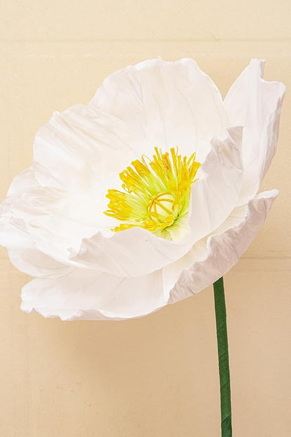 16"/12" 3 Pcs White Large Paper Flower Decoration for Party, Wedding Decoration, Background Wall, Nursery Room Decoration, Bridal Shower, Baby Shower (White,Set/3)