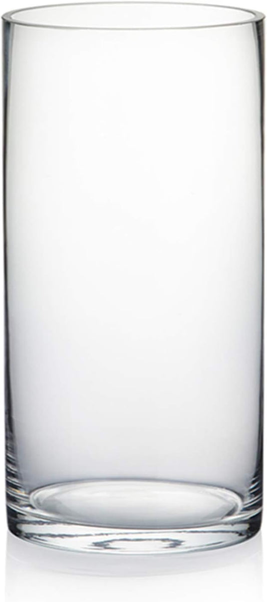 WGV Cylinder Vase, Diameter 5", Height 10", Clear Glass Floral Planter Container, Floating Candle Holder for Wedding Party Event Home Office Decor, 1 Piece